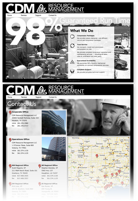 screenshots of corporate web site