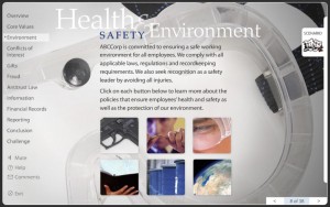screenshot of Health, Safety and Environment e-learning content